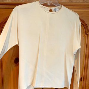 80'S 100% SILK BLOUSE WITH SHOULDER PADS!